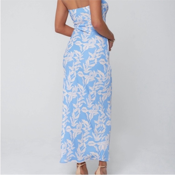 RESA Strapless Malibu Blue and White Dress - Picture 2 of 3